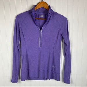 Hind purple athletic half zip long sleeve top